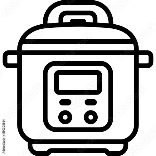 Instant pot outline icon vector