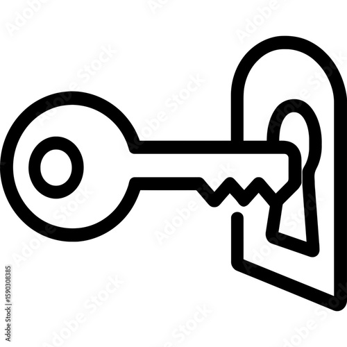 Simple key outline icon vector