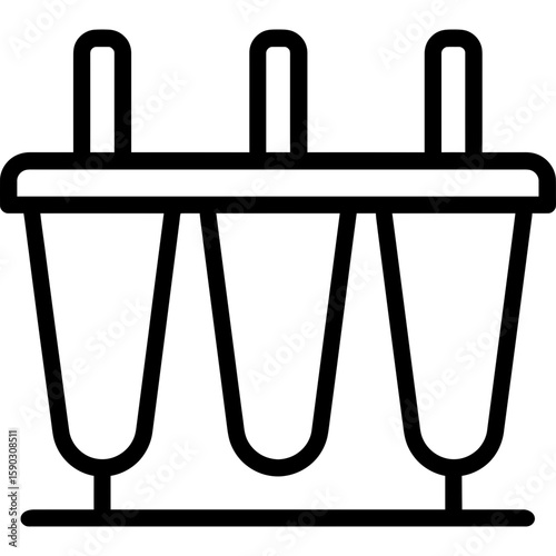 Conical kulfi molds outline icon vector