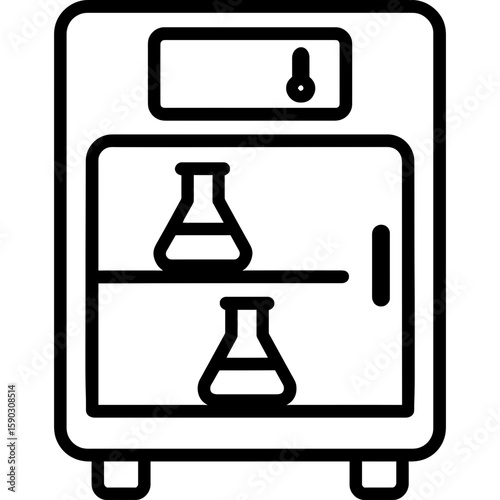 Laboratory incubator outline icon vector
