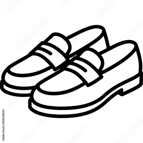 Loafers outline icon vector