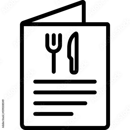 Restaurant menu outline icon vector