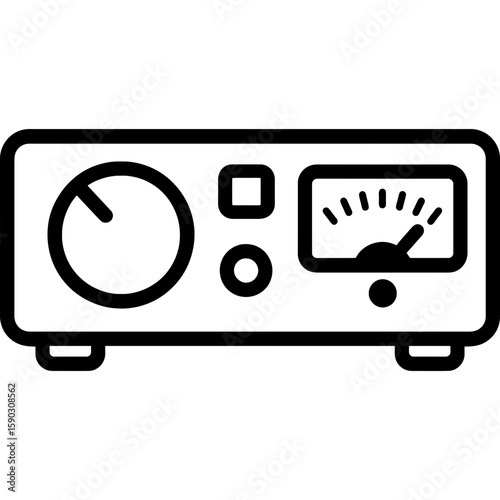 Microphone preamp rack unit outline icon vector