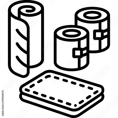 Medical splint kit outline icon vector