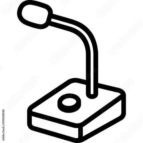 Studio talkback microphone outline icon vector