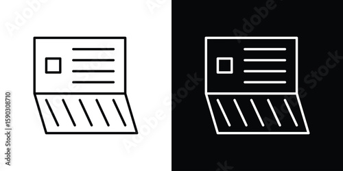 Bankbook icon. Stroke pictogram. Vector illustration. Vector sign for mobile app and websites.