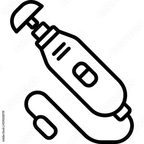 Nail grinder outline icon vector