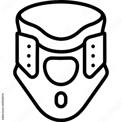 Neck brace collar outline icon vector