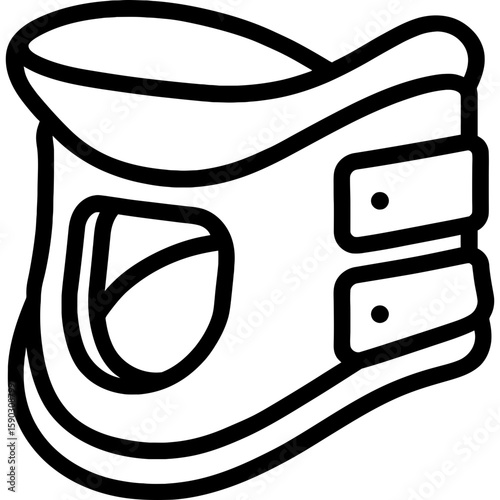 Neck brace collar outline icon vector