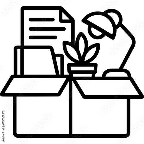 Packing office box outline icon vector