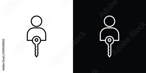 Authentication icon. Stroke pictogram. Vector illustration. Vector sign for mobile app and websites.