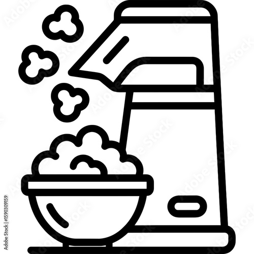 Popcorn maker outline icon vector