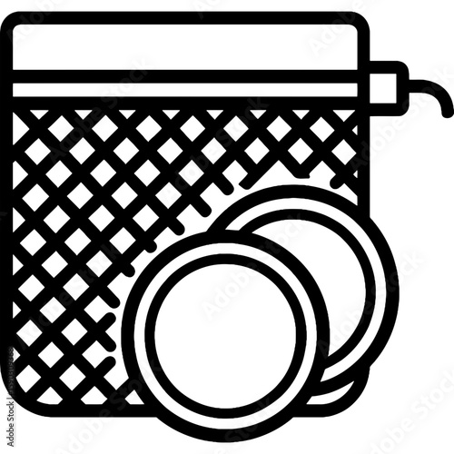 Reusable cotton rounds with wash bag outline icon vector