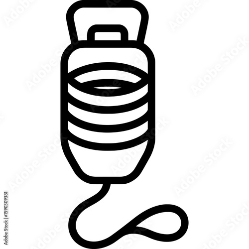 Rescue throw bag outline icon vector