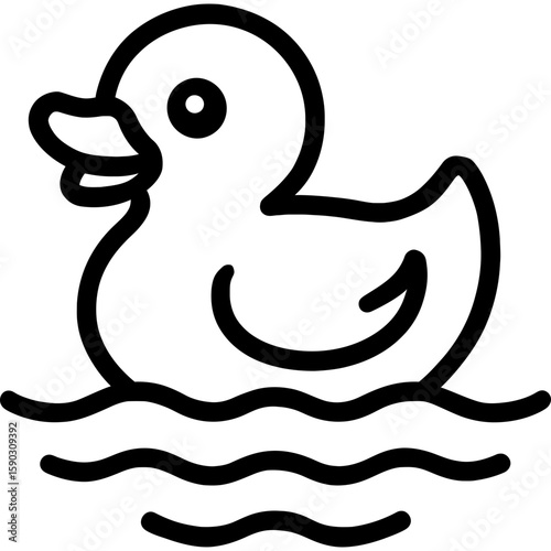 Rubber duck outline icon vector