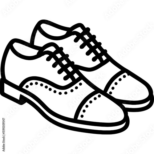Oxford shoes outline icon vector