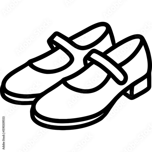 Mary janes outline icon vector