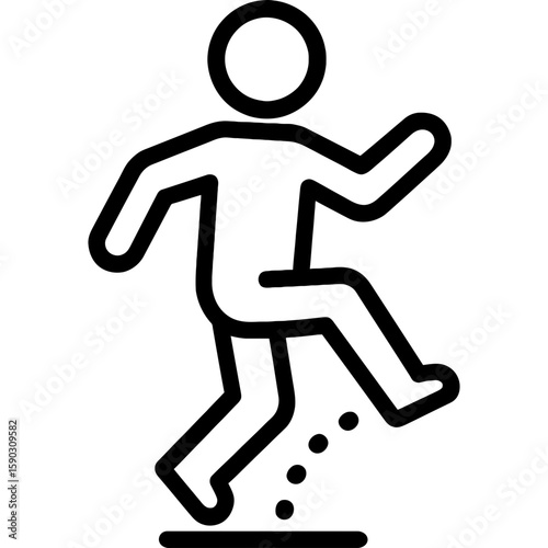 Skipping person outline icon vector