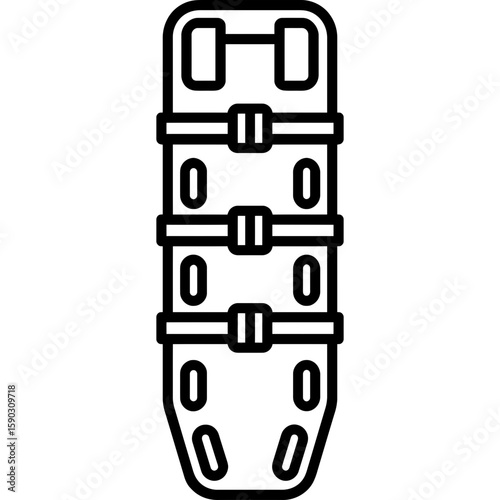 Spine board with straps outline icon vector