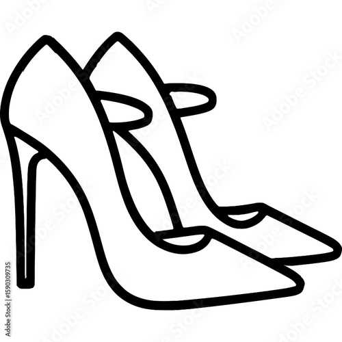 Stilettos high heels outline icon vector