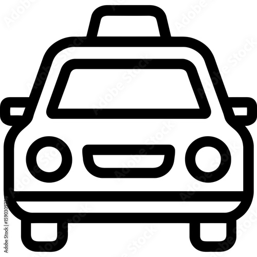 Taxi cab outline icon vector