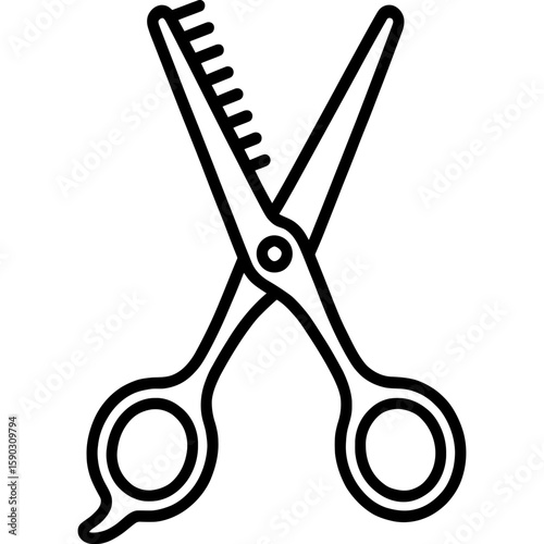 Thinning shears outline icon vector