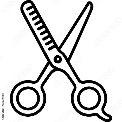 Thinning shears outline icon vector