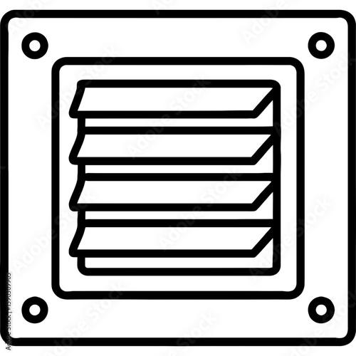Vent cover outline icon vector