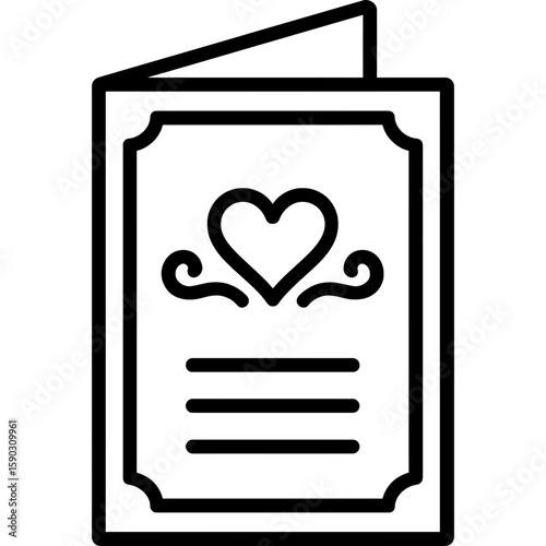 Wedding ceremony program outline icon vector