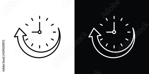 Uptime and downtime icon. Stroke pictogram. Vector illustration. Vector sign for mobile app and websites.