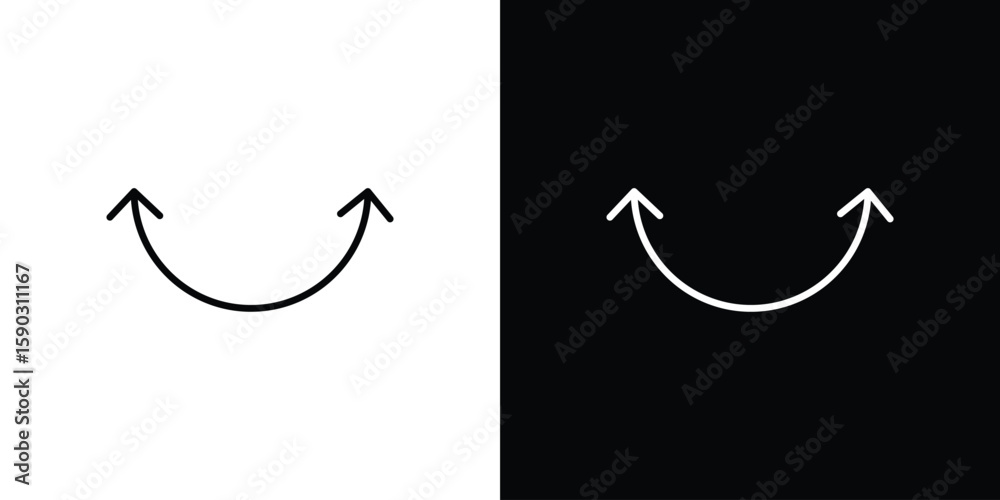 Obraz premium Two side icon. Stroke pictogram. Vector illustration. Vector sign for mobile app and websites.