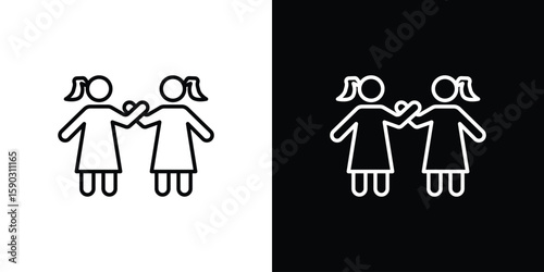 Twin icon. Stroke pictogram. Vector illustration. Vector sign for mobile app and websites.