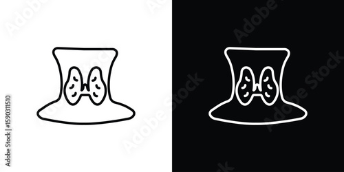 Thyroid icon. Stroke pictogram. Vector illustration. Vector sign for mobile app and websites.
