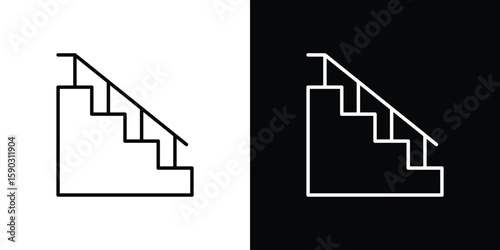 Stairs icon. Stroke pictogram. Vector illustration. Vector sign for mobile app and websites.