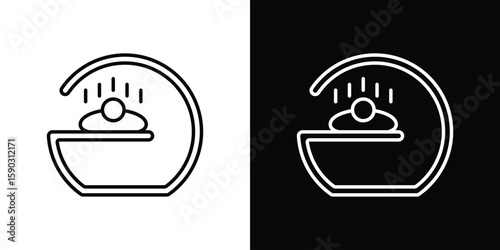 Solarium icon. Stroke pictogram. Vector illustration. Vector sign for mobile app and websites.