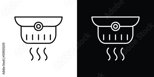 Smoke detector icon. Stroke pictogram. Vector illustration. Vector sign for mobile app and websites.