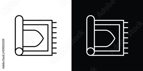 Rugs icon. Stroke pictogram. Vector illustration. Vector sign for mobile app and websites.
