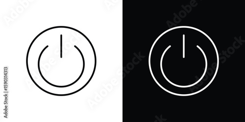 Power icon. Stroke pictogram. Vector illustration. Vector sign for mobile app and websites.