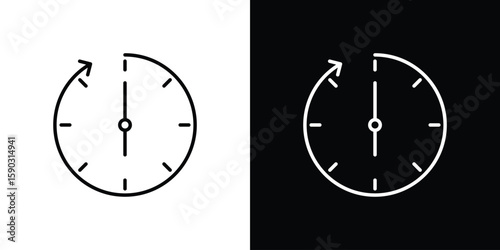 Past icon. Stroke pictogram. Vector illustration. Vector sign for mobile app and websites.