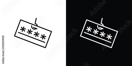 Password phishing icon. Stroke pictogram. Vector illustration. Vector sign for mobile app and websites.