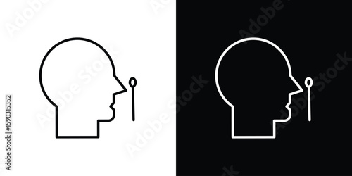 Nasal swab icon. Stroke pictogram. Vector illustration. Vector sign for mobile app and websites.