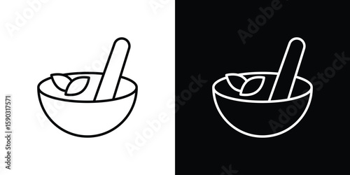 Herbal medicine icon. Stroke pictogram. Vector illustration. Vector sign for mobile app and websites.
