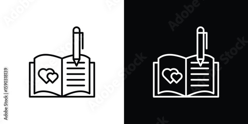 Guests book icon. Stroke pictogram. Vector illustration. Vector sign for mobile app and websites.