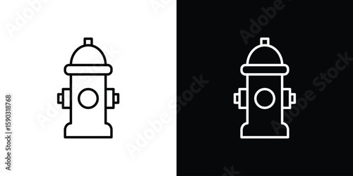 Fire hydrant icon. Stroke pictogram. Vector illustration. Vector sign for mobile app and websites.