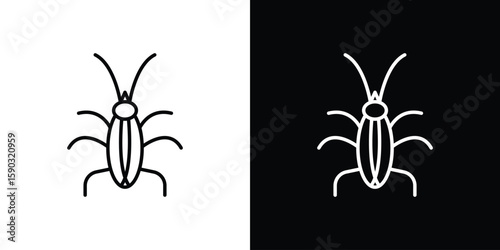 Cockroach icon. Stroke pictogram. Vector illustration. Vector sign for mobile app and websites.