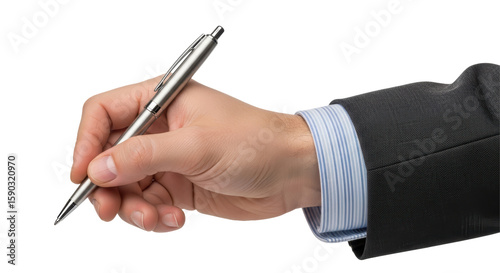 Isolated Hand Holding Pen