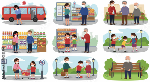 Vending Machine and People Characters – Snack and Beverage Vector Set
