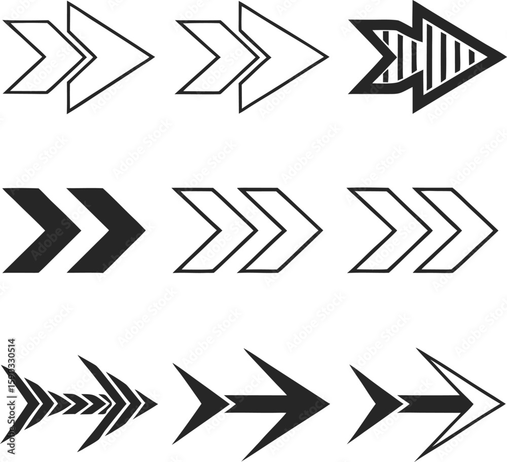 Thin to thick arrows Thin to thick arrows