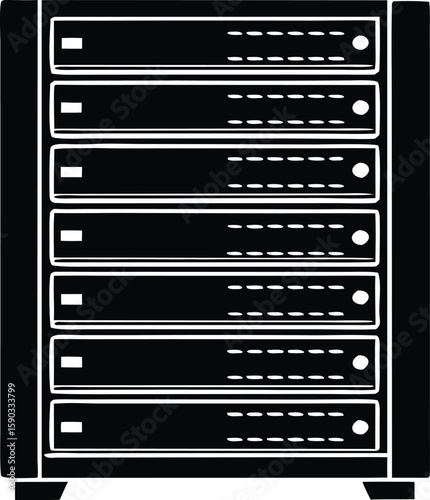 server rack vector illustration for tech design