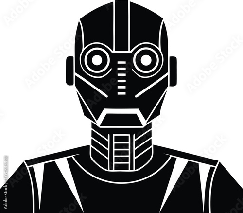 minimal ai robot head vector illustration